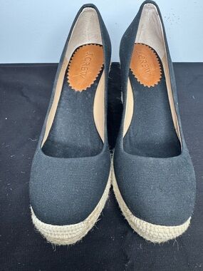 J.Crew Seville Wedge Espadrille Black Women's Shoes